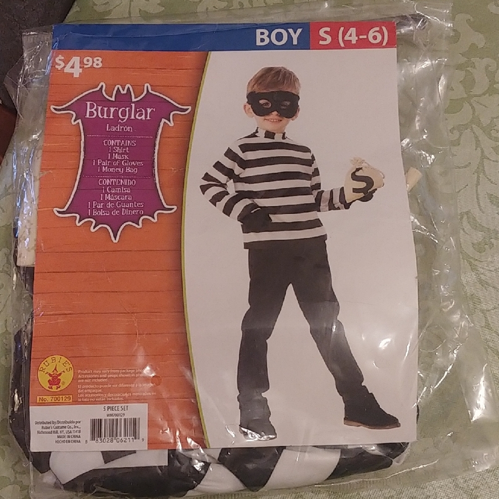 Rubie's Black and White Burglar Costume for Kids